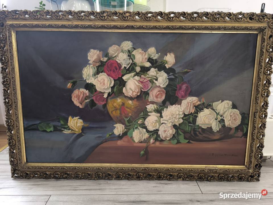 Obraz olejny martwa natura sygnowany Ignacy Łódź sprzedam