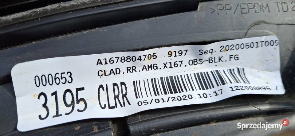 MERCEDES GLE W167 AMG LISTWA NAKŁADKA BŁOTNIKA Bieleń
