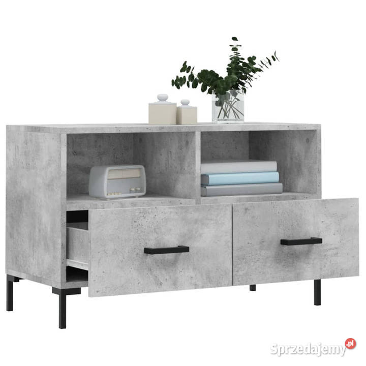 Szafka pod TV szarość betonu 80x36x50 WM828976