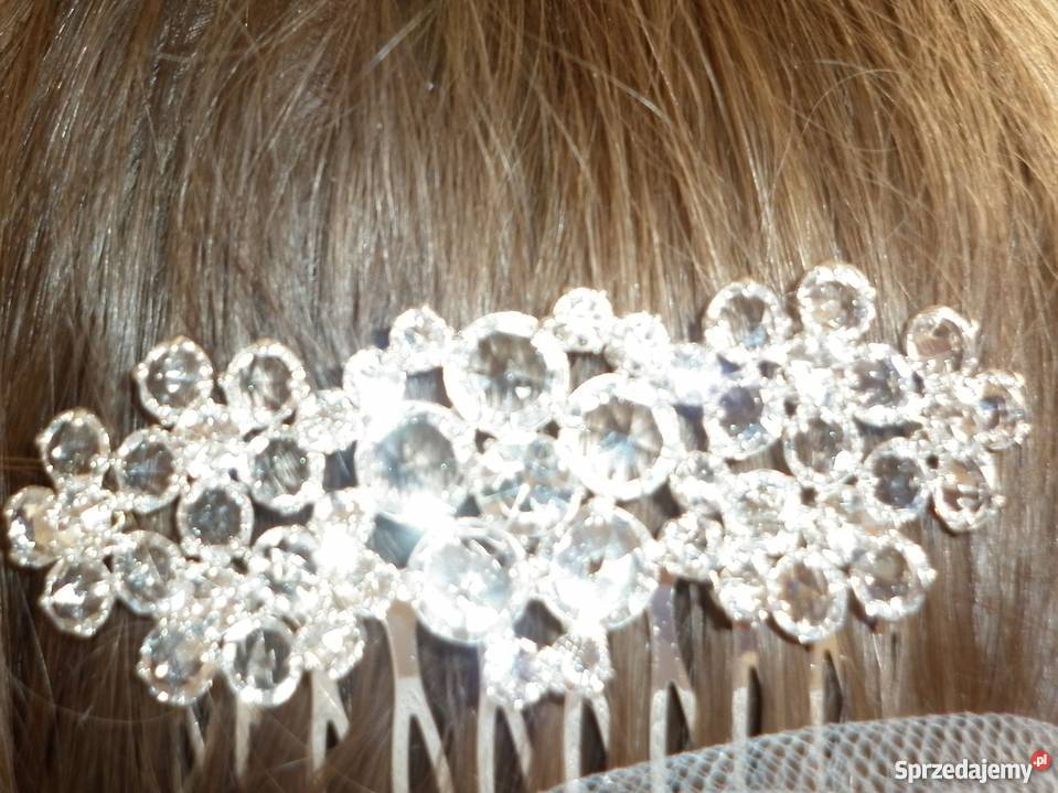 Grzebyk ślubny ozdoba do włosów posrebrzany mazowieckie Szydłowiec
