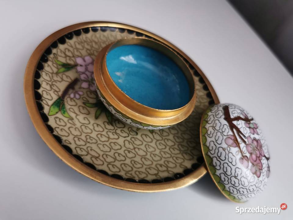 Zestaw dekoracyjny z emalii komórkowej mosiądz Rzeszów