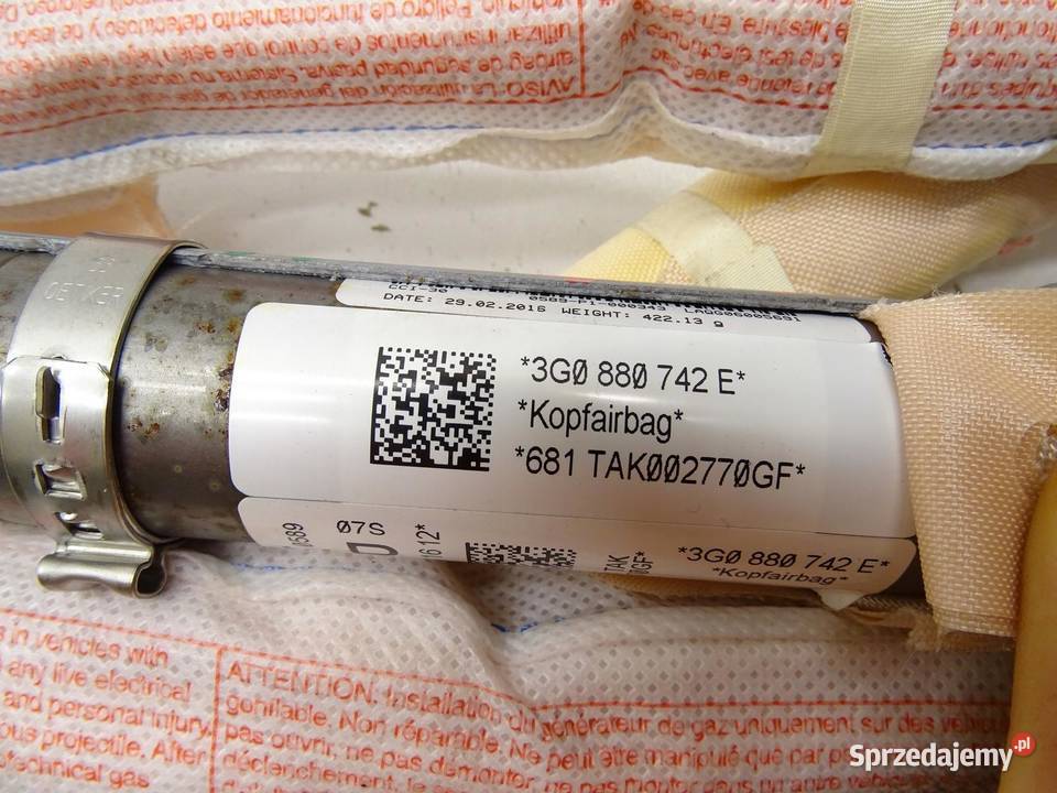 KURTYNA POWIETRZNA AIRBAG PRAWA VW PASSAT B8