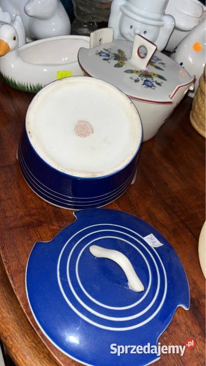 Puzderko pojemnik Na śledzie Sygnowany Porcelana i szkło Porcelana i szkło sprzedam