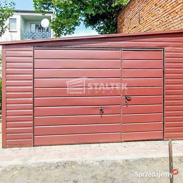 Garaż Blaszany 45x7m Brama uchylna Ciemny Brąz blacha Elbląg