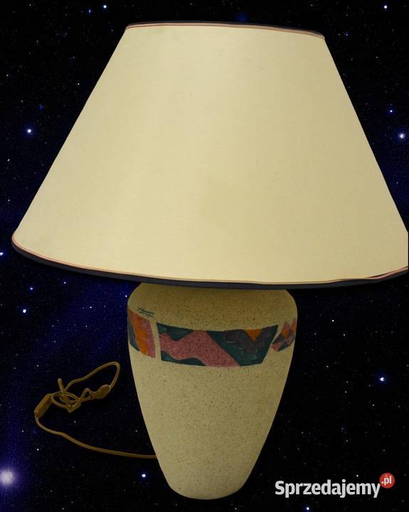Lampa stołowa z geometrycznym motywem podpisana mazowieckie