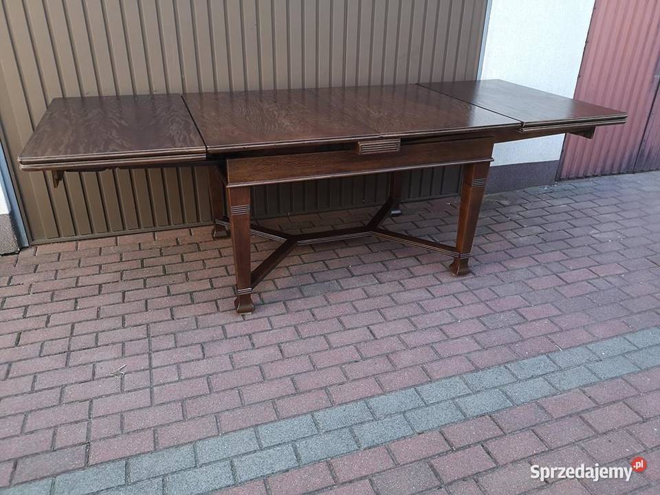 Stół Duży Dębowy Zgrabny 370 Antyk Stary Swarzędz