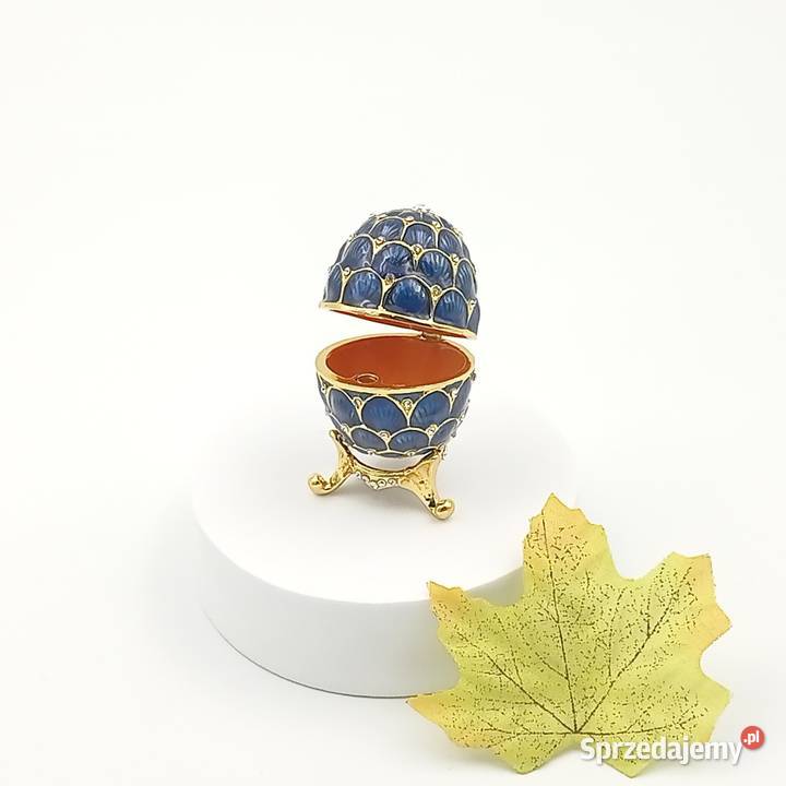 Jajko jajo faberge pojemniki szkatułka niebieski śląskie Zawiercie