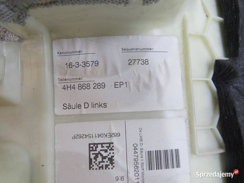OSŁONA SŁUPKA LEWA LONG AUDI A8 D4 4H4868289