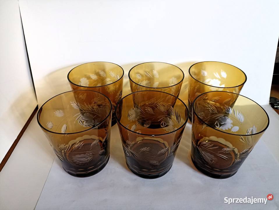 Szklanki kryształowe Hortensja PRL 6 sztuk