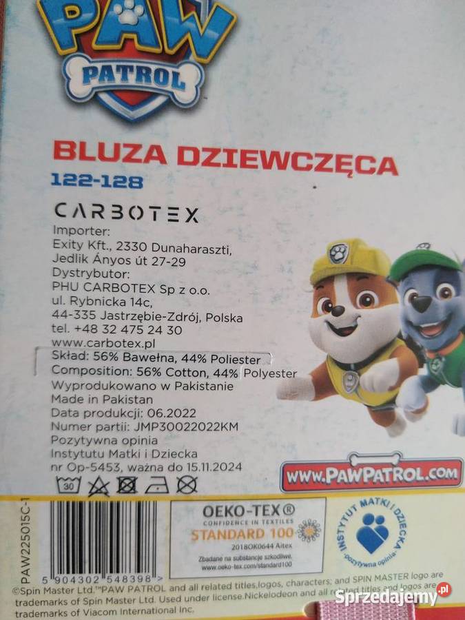 NOWA Bluza dziewczęca Psi Patrol Sky Skye Bluzy