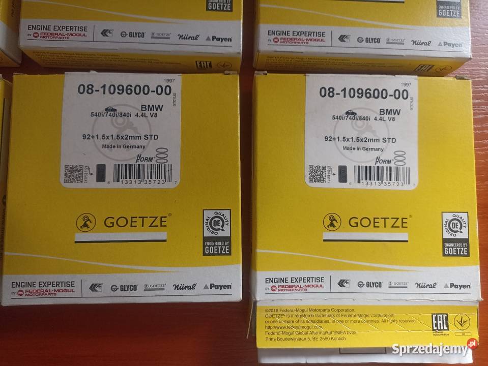 Pierścienie tłokowe Goetze BMW 540i740i840iX5 dolnośląskie Sieroszowice