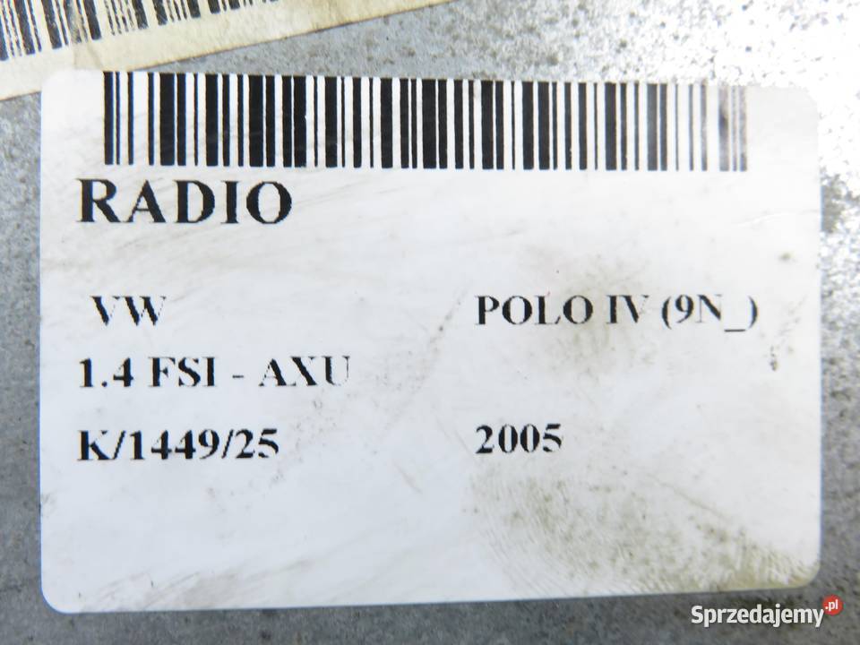 RADIO VW POLO IV 9N 1J0035191A KOD