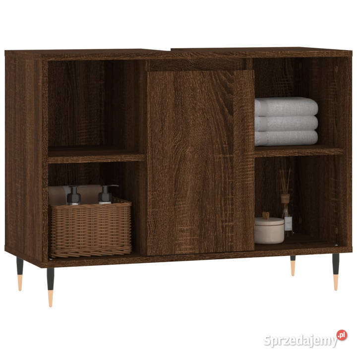 Szafka łazienkowa brązowy dąb 80x33x60 WM831627 mazowieckie Warszawa