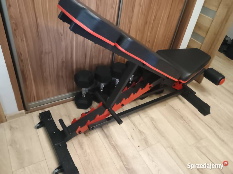 Ławka do ćwiczeń Hopsport zestaw hantli Hex Sprzęt do ćwiczeń Sosnowiec