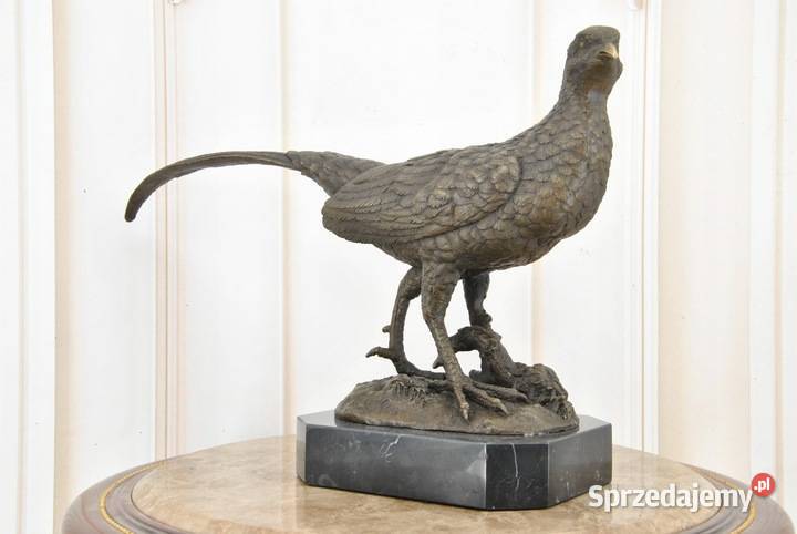 Duży Bażant Figura z brązu Ptak Myśliwska Rzeźba małopolskie Kraków