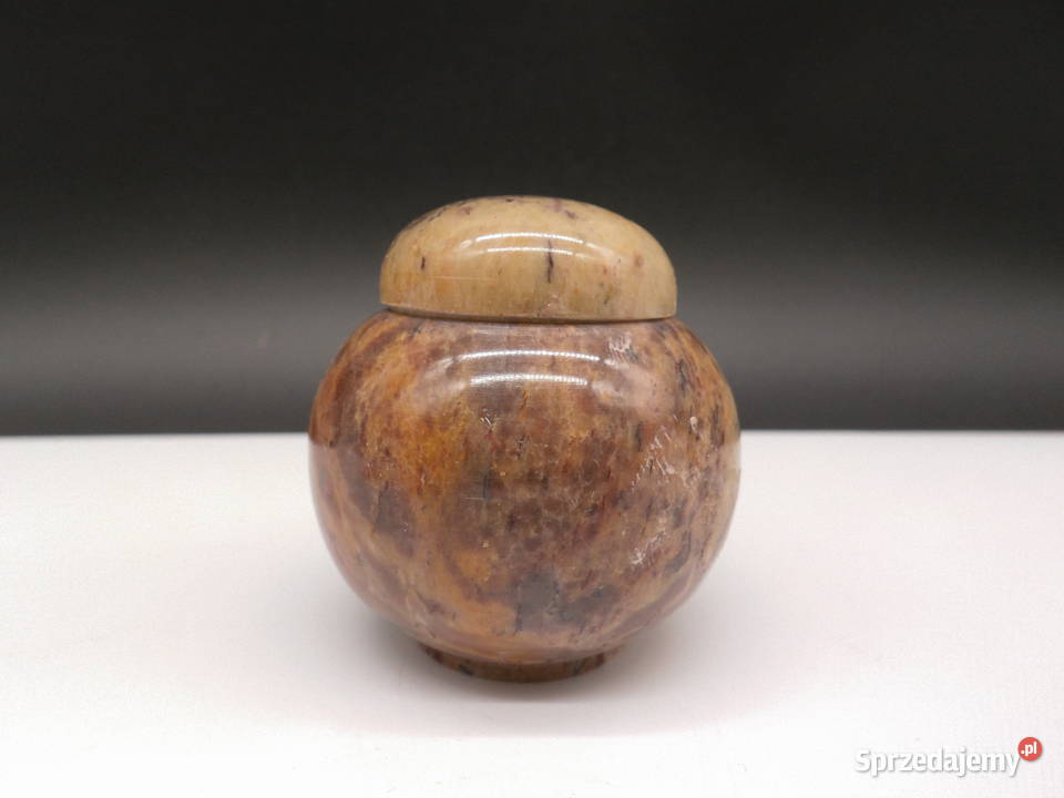 Stylowe Kamienne Puzderko Szkatułka z Pokrywką Porcelana i szkło Raszków