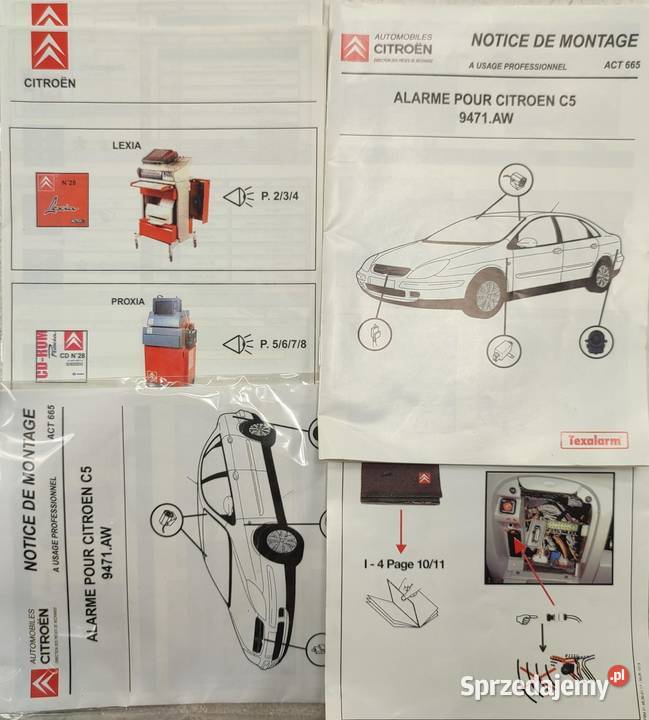ALARM SAMOCHODOWY CITROEN C5 I 20012008 9471AW Panele sterowania, przełączniki