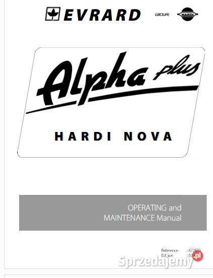 HARDI EVRARD Alpha Plus opryskiwacz instrukcja Kielce