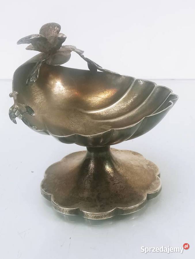 Solniczka Srebro pr 925 Ptaszek na Muszli Nowa Sól