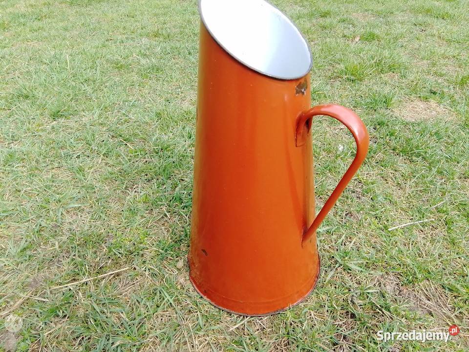 Dzban konwia bańka konewka emalia art deco odcienie brązowego