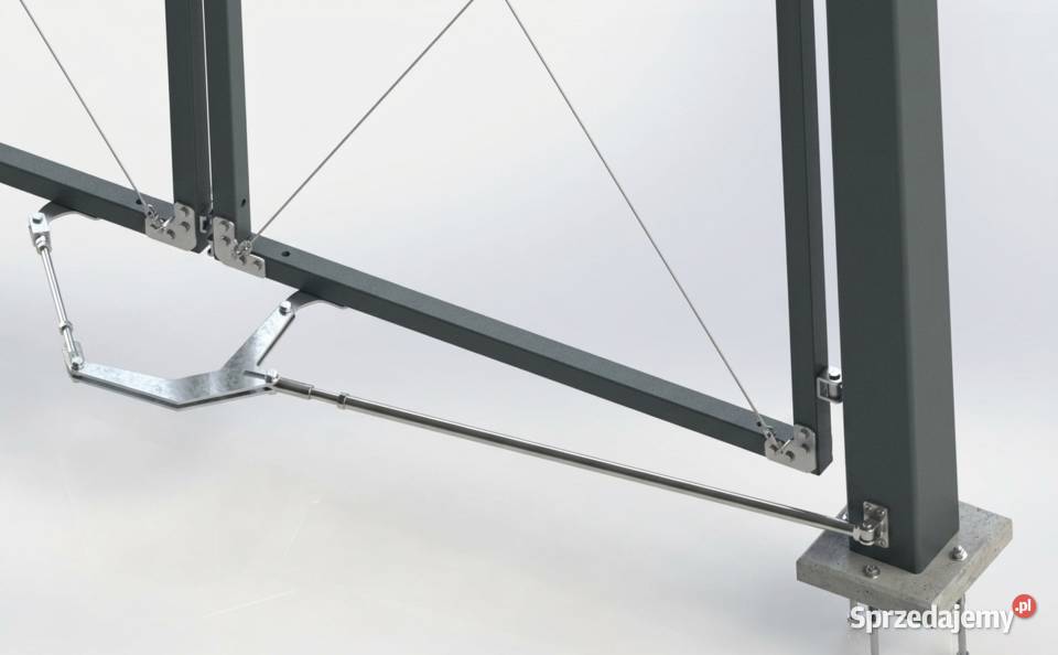 Brama Harmonijkowa Łamana 45x15m Rama Baza metal małopolskie Kościelec