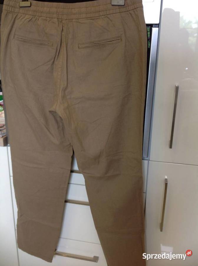 Spodnie Lniane Letnie Męskie XL NOWE Rozmiar XL Nowa Sól