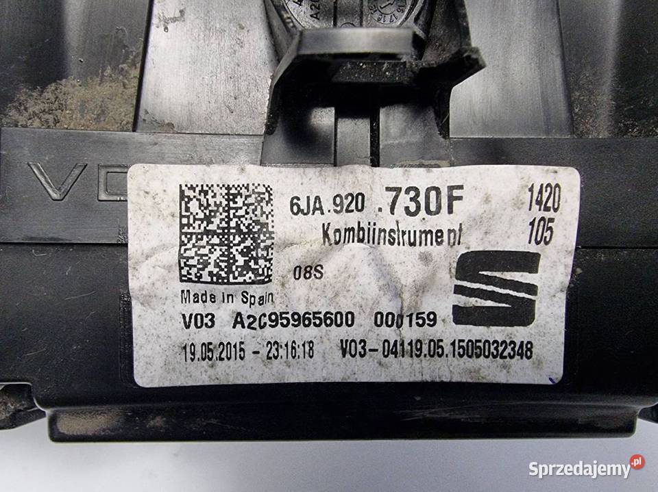 LICZNIK ZEGAR SEAT TOLEDO 6JA920730F osobowe Lipno sprzedam