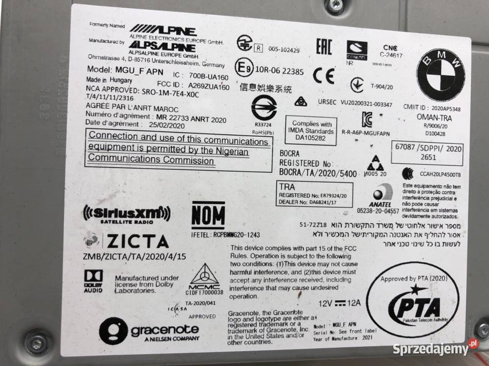 RADIO NAWIGACJA BMW F44 5A59170 ODTWARZACZ osobowe