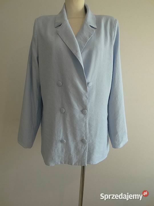 Marynarka Długa Modny Fason Oversize Błękitna Łomża sprzedam