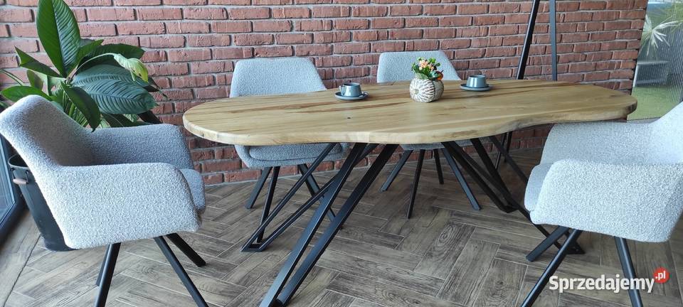 stół lity dębowy unikatowy kształt 200x100 Zimnowoda