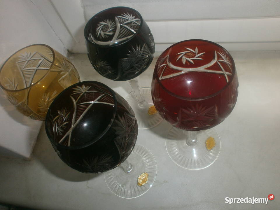 lampki kieliszki kryształ HAND CUT wielokolorowy Zielona Góra sprzedam