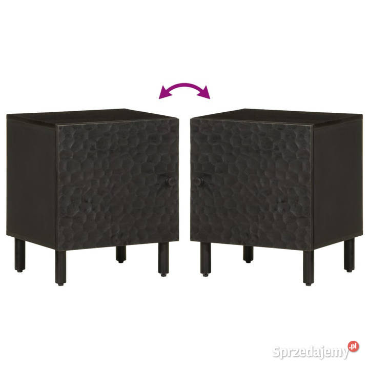 Szafka nocna czarna 40x33x46 lite drewno mango Warszawa