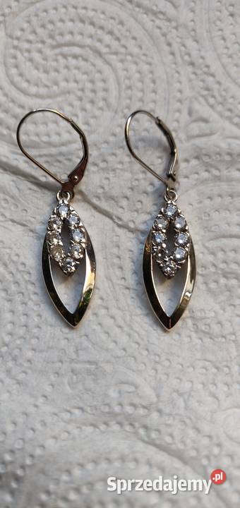 Śliczne kolczyki z cyrkoniami srebro Warszawa