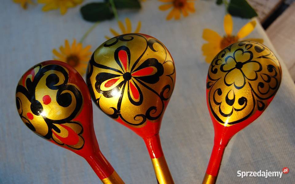 Chochłoma ręcznie malowane rosyjskie łyżki Lublin