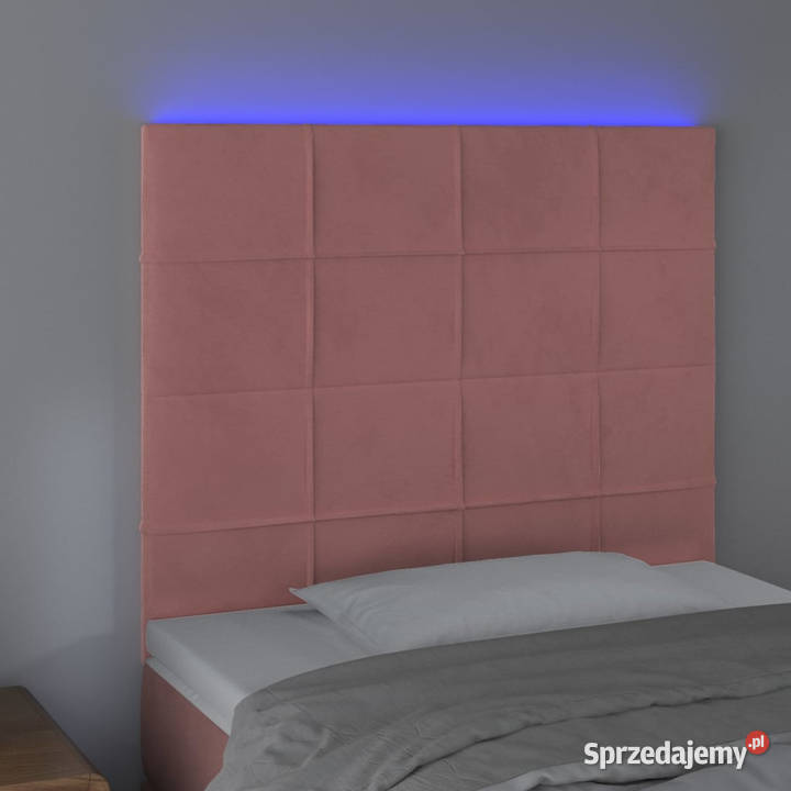 Zagłówek do łóżka z LED różowy 90x5x118128 mazowieckie Warszawa