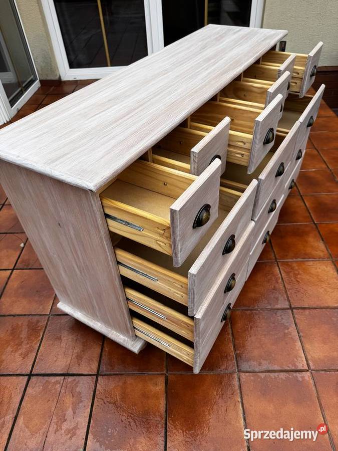 Komoda apteczna drewniana z szufladami bielona Garwolin