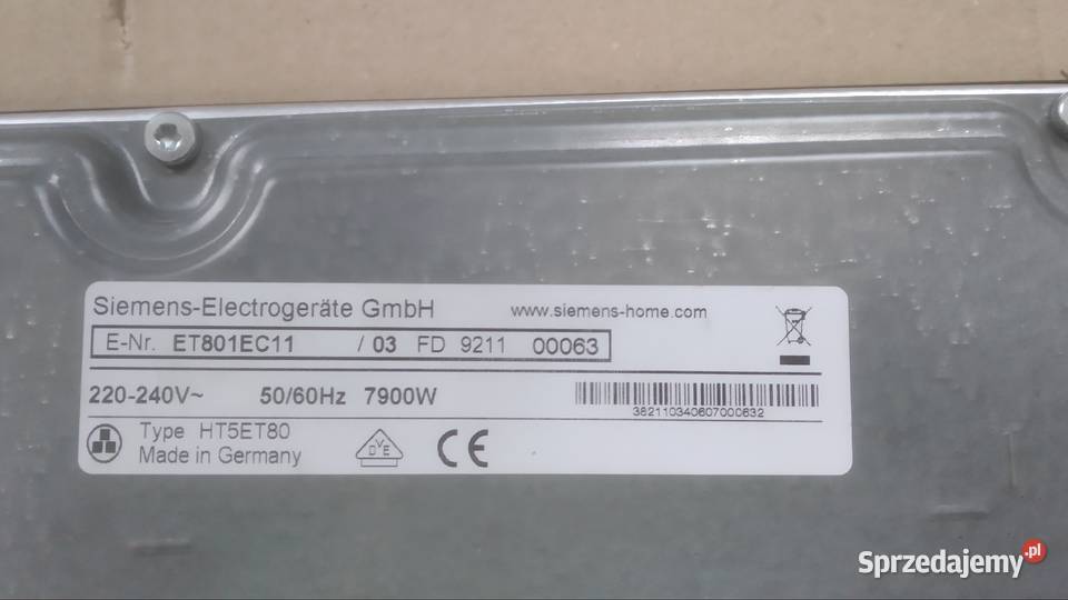 Płyta grzewcza ceramiczna Siemens 80x50 Środa Śląska