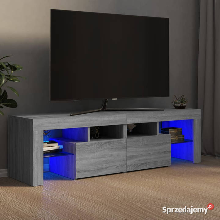 Szafka TV z oświetleniem LED szary dąb sonoma mazowieckie Warszawa