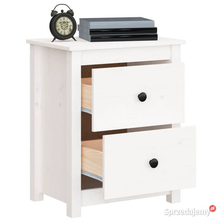 Szafki nocne 2 białe 50x35x615 lite drewno Warszawa