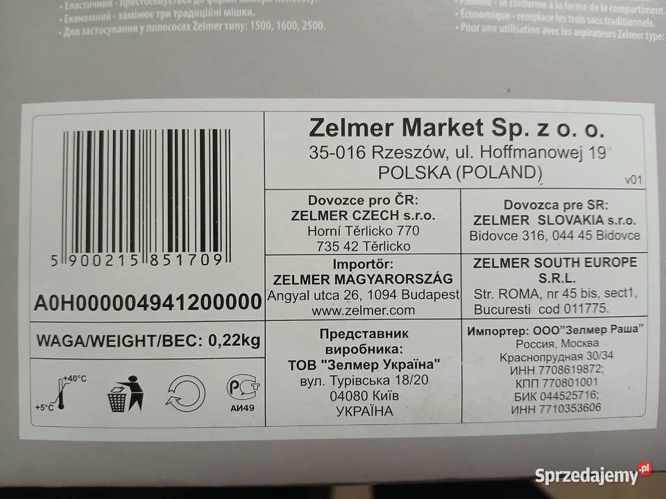 Worki i filtry do odkurzacza Zelmer Syrius Orion Kraków