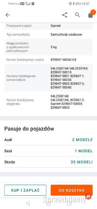 Turbina vw skoda seat audi 16tdi 04L253016k kolektory Układ wydechowy Wrocław sprzedam