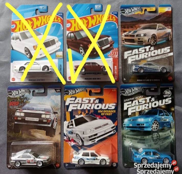 Hot Wheels zestaw 4 sztukiVW Jetta MK3 Nissan śląskie