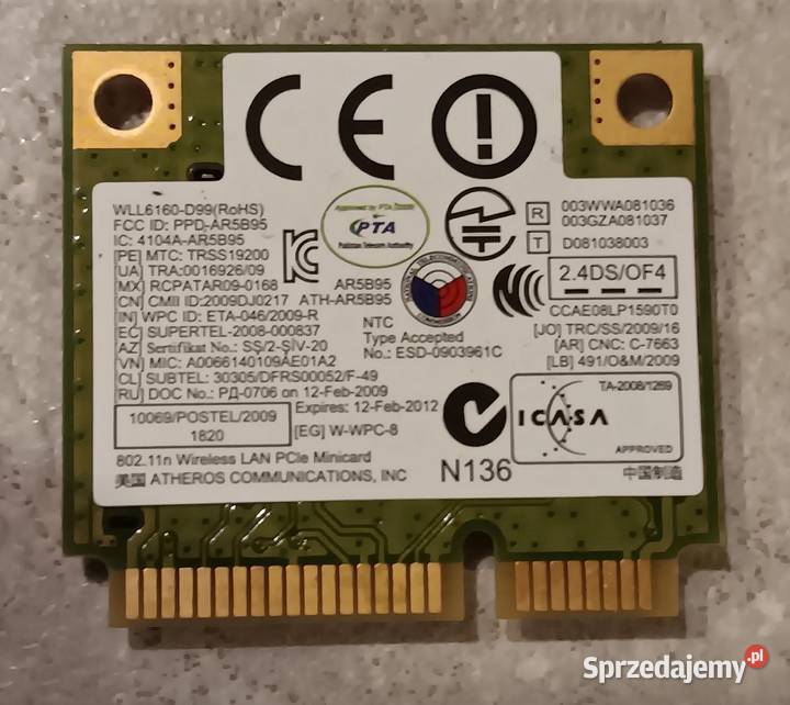 Samsung R540 karta sieci bezprzewodowej WiFi Opole