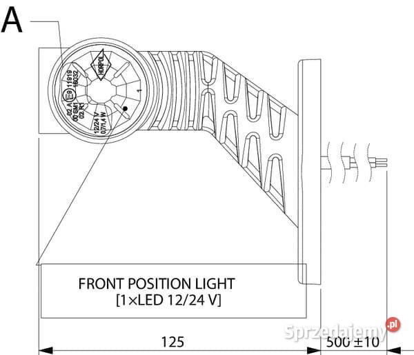 Lampa obrysowa LED prawa 0714W 1224V biała sprzedam