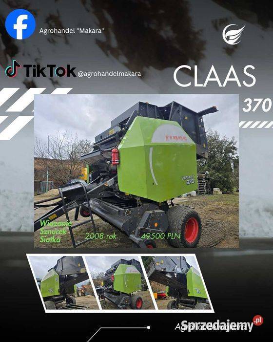 Prasa belarka Claas 370 Siatka Sznurek Rotor Rolujące (belujące) Przewłoki