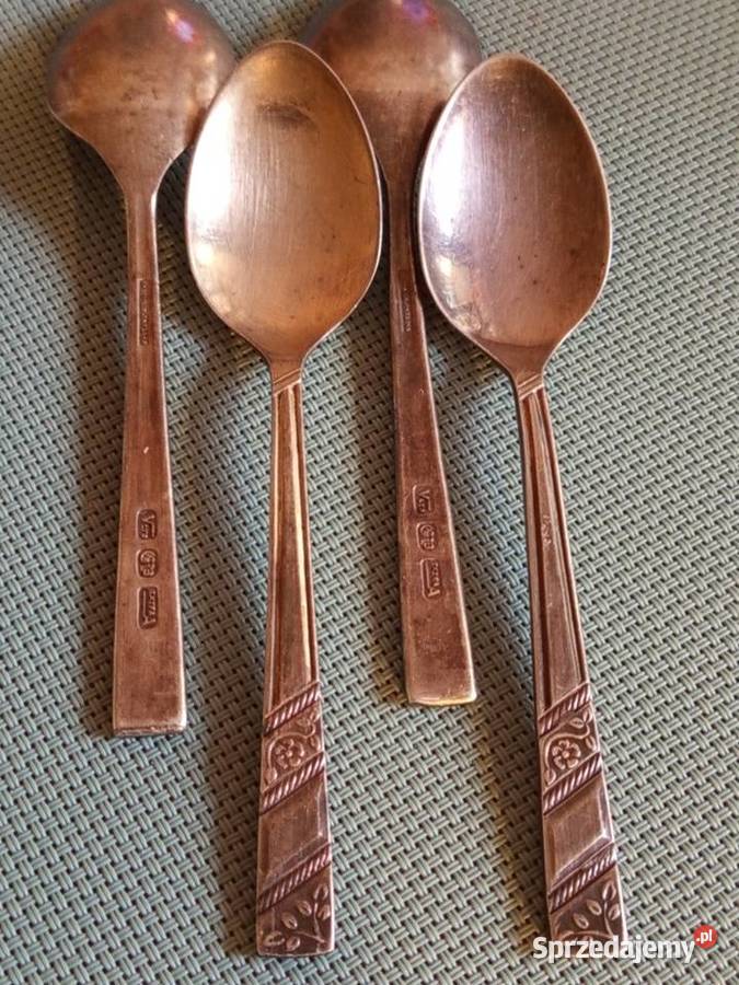 Stare 4 podwinie posrebrzane łyzeczki angielskie Warszawa sprzedam