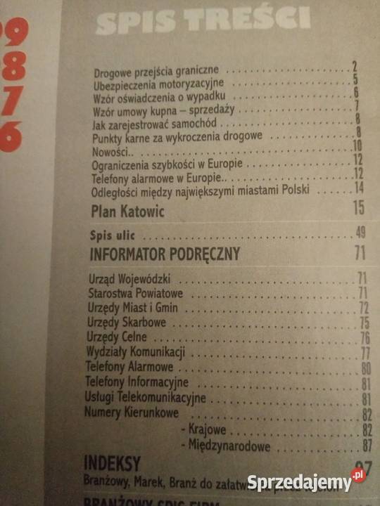 mapa odleglosci panorama firm Panorama firm książka samochodowa Katowice 2000r. Dąbrowa Górnicza 