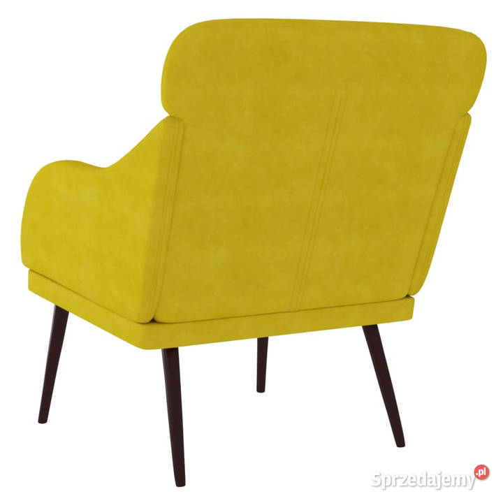 Fotel żółty 63x76x80 obity aksamitem WM351441 mazowieckie Warszawa