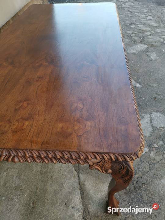 Stół drewniany rzeźbiony styl Chippendale