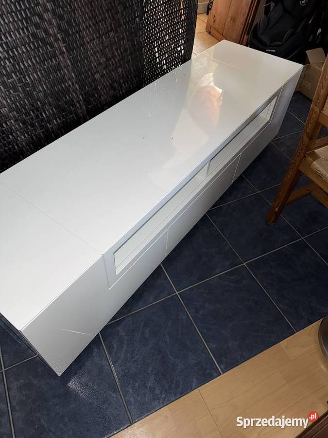 lowboard szafka pod TV w kolorze biały połysk wielkopolskie Dźwierszno Wielkie
